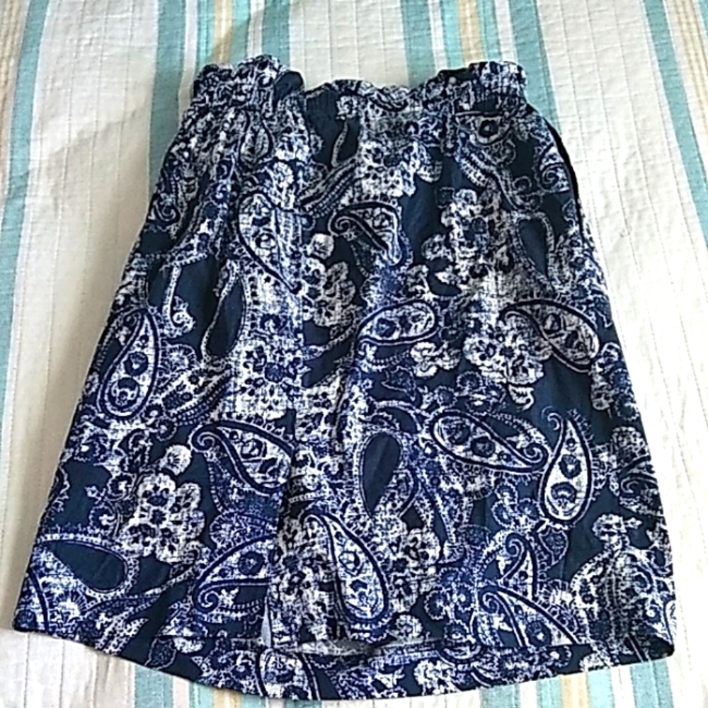Donna Karan colorful blue and white design